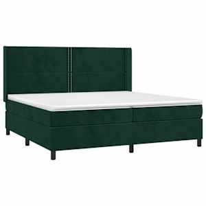 Box spring postel s matrací tmavě zelená 200x200 cm samet - obrázek 3