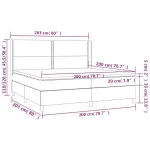 Box spring postel s matrací tmavě modrá 200x200 cm samet - obrázek 7