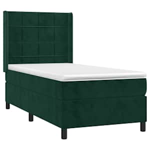 Box spring postel s matrací tmavě zelená 80 x 200 cm samet - obrázek 3