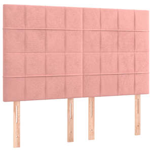 Box spring postel s matrací růžová 140x190 cm samet - obrázek 6
