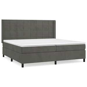 Box spring postel s matrací tmavě šedá 200x200 cm samet - obrázek 2
