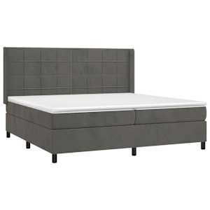 Box spring postel s matrací tmavě šedá 200x200 cm samet - obrázek 3