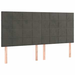Box spring postel s matrací tmavě šedá 200x200 cm samet - obrázek 6
