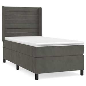 Box spring postel s matrací tmavě šedá 80 x 200 cm samet - obrázek 2