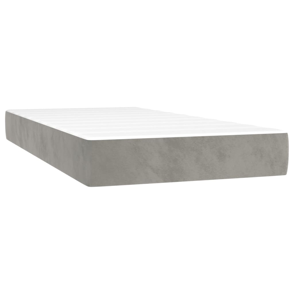 Box spring krevet s madracem svjetlosivi 100x200 cm baršunasti