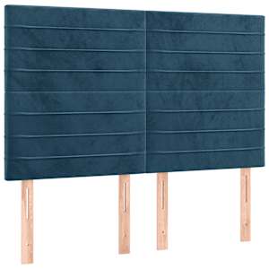 Box spring postel s matrací tmavě modrá 140x190 cm samet - obrázek 6