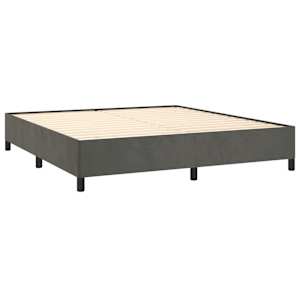 Box spring postelja z vzmetnico temno siva 160x200 cm žamet - slika 4