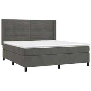 Box spring postel s matrací tmavě šedá 180x200 cm samet - obrázek 3