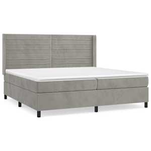 Box spring postel s matrací světle šedá 200x200 cm samet - obrázek 2