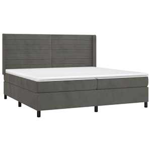 Box spring postel s matrací tmavě šedá 200x200 cm samet - obrázek 3