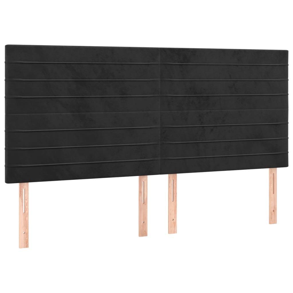 Pat box spring cu saltea, negru, 200x200 cm, catifea