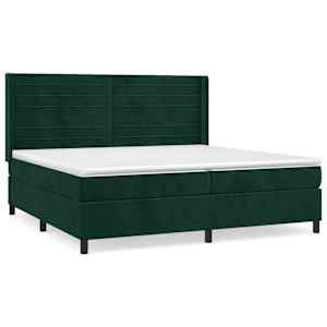 Box spring postel s matrací tmavě zelená 200x200 cm samet - obrázek 2
