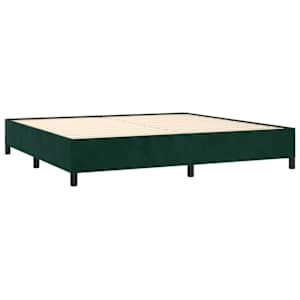 Box spring postel s matrací tmavě zelená 200x200 cm samet - obrázek 4