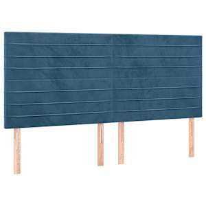 Box spring postel s matrací tmavě modrá 200x200 cm samet - obrázek 6