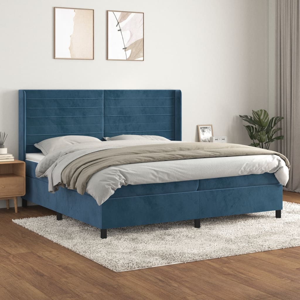  ΚΡΕΒΑΤΙ BOXSPRING ΜΕ ΣΤΡΩΜΑ ΣΚΟΥΡΟ ΜΠΛΕ 200X200 ΕΚ. ΒΕΛΟΥΔΙΝΟ V-3132763