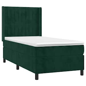 Box spring postel s matrací tmavě zelená 80 x 200 cm samet - obrázek 3