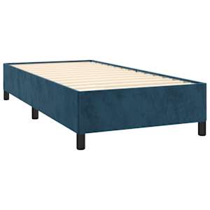 Box spring postel s matrací tmavě modrá 80 x 200 cm samet - obrázek 4