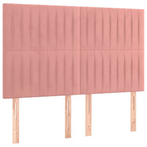 Box spring postel s matrací růžová 140x190 cm samet - obrázek 6