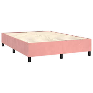 Box spring postelja z vzmetnico roza 140x200 cm žamet - slika 4