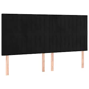 Box spring postelja z vzmetnico črna 160x200 cm žamet - slika 6