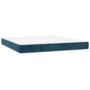 Box spring postel s matrací tmavě modrá 160x200 cm samet - obrázek 5