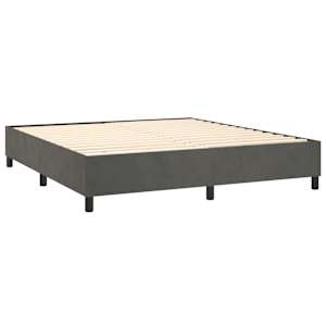 Box spring postelja z vzmetnico temno siva 180x200 cm žamet - slika 4