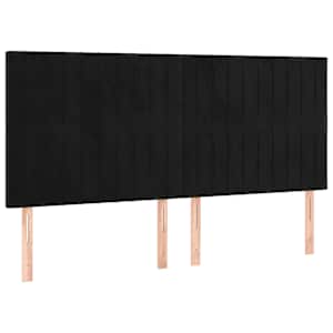 Box spring postelja z vzmetnico črna 180x200 cm žamet - slika 6