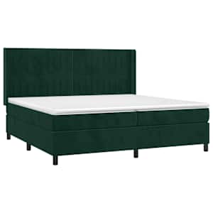 Box spring postel s matrací tmavě zelená 200x200 cm samet - obrázek 3
