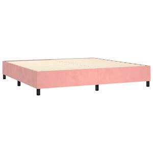 Box spring postelja z vzmetnico roza 200x200 cm žamet - slika 4