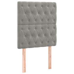 Box spring postelja z vzmetnico svetlo siva 80x200 cm žamet - slika 6