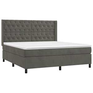 Box spring postel s matrací tmavě šedá 160x200 cm samet - obrázek 3
