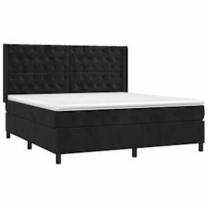 Box spring postel s matrací černá 160x200 cm samet - obrázek 3