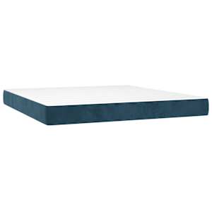 Box spring postel s matrací tmavě modrá 160x200 cm samet - obrázek 5