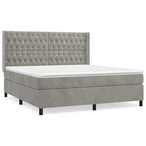 Box spring postel s matrací světle šedá 180x200 cm samet - obrázek 2