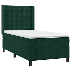 Box spring postel s matrací tmavě zelená 80 x 200 cm samet - obrázek 3