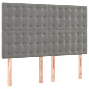 Box spring postel s matrací světle šedá 140x190 cm samet - obrázek 6