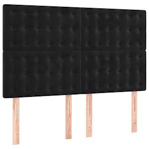 Box spring postel s matrací černá 140 x 190 cm samet - obrázek 6