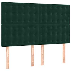 Box spring postel s matrací tmavě zelená 140x190 cm samet - obrázek 6