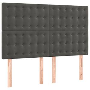 Box spring postel s matrací tmavě šedá 140x200 cm samet - obrázek 6