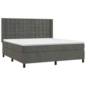 Box spring postel s matrací tmavě šedá 180x200 cm samet - obrázek 3