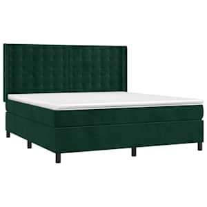 Box spring postel s matrací tmavě zelená 180x200 cm samet - obrázek 3