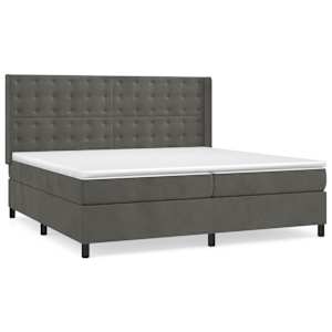 Box spring postel s matrací tmavě šedá 200x200 cm samet - obrázek 2