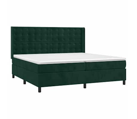 vidaXL Sommier &agrave; lattes de lit et matelas Vert fonc&eacute; 200x200cm Velours
