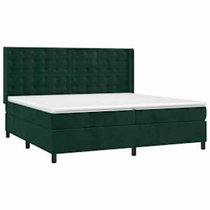 Box spring postel s matrací tmavě zelená 200x200 cm samet - obrázek 3
