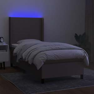 Box spring postel s matrací a LED taupe 80 x 200 cm textil - obrázek 3
