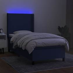 vidaXL &Kappa;&rho;&epsilon;&beta;ά&tau;&iota; Boxspring &mu;&epsilon; &Sigma;&tau;&rho;ώ&mu;&alpha; & LED &Mu;&pi;&lambda;&epsilon; 80x200 &epsilon;&kappa;. &Upsilon;&phi;&alpha;&sigma;&mu;ά&tau;&iota;&nu;&omicron;