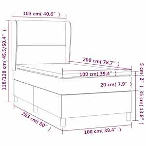 Box spring postel s matrací a LED modrá 100x200 cm textil - obrázek 8