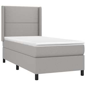 Box spring postel s matrací a LED světle šedá 90x200 cm textil - obrázek 4