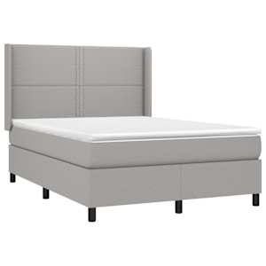 Box spring postel s matrací a LED světle šedá 140x200 cm textil - obrázek 4