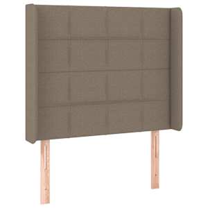 Box spring postelja z vzmetnico LED taupe 100x200 cm blago - slika 7